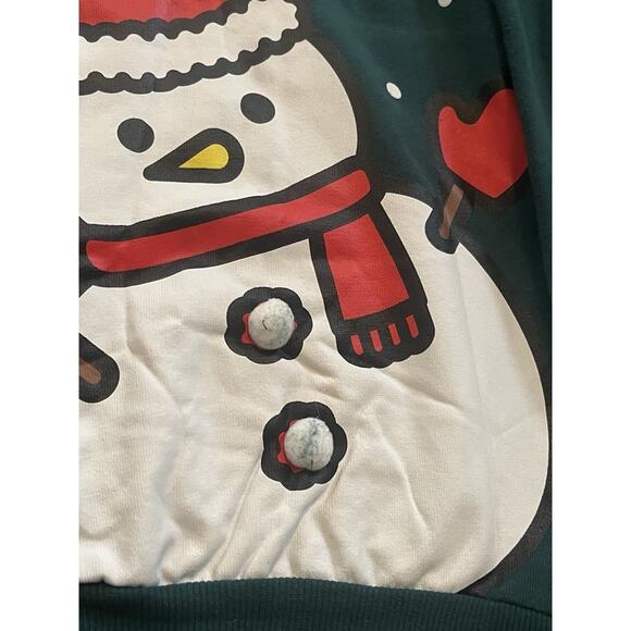 Christmas Hello Kitty Merry & Bright Green Pullover Graphic Sweatshirt Medium - Picture 6 of 13